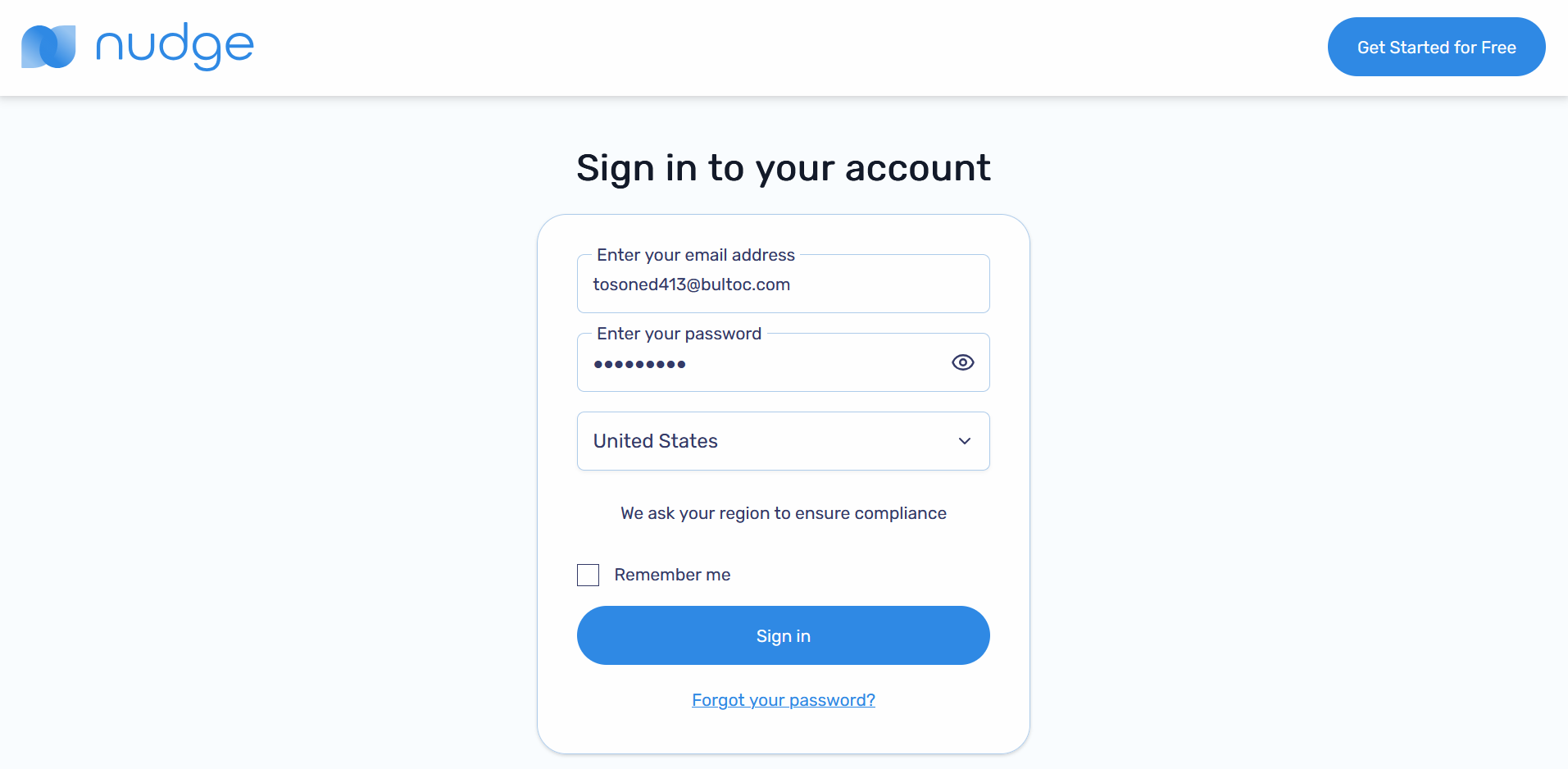 Login with new email