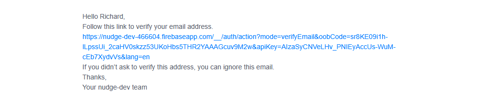 Verification email