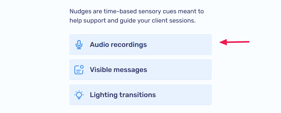 Audio recordings button