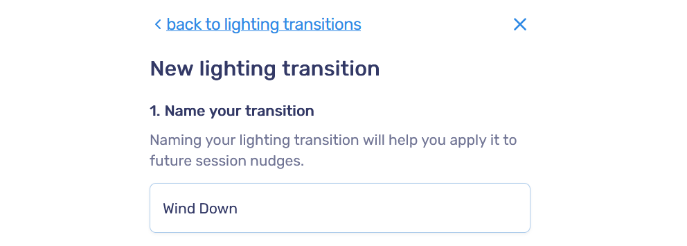 Name lighting transition