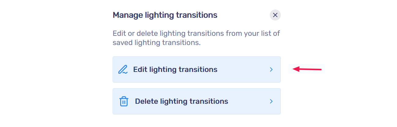 Edit lighting transition