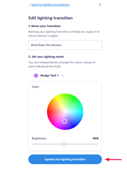 Edit lighting transition