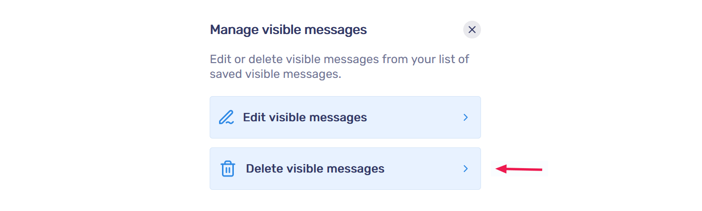Delete visible messages option