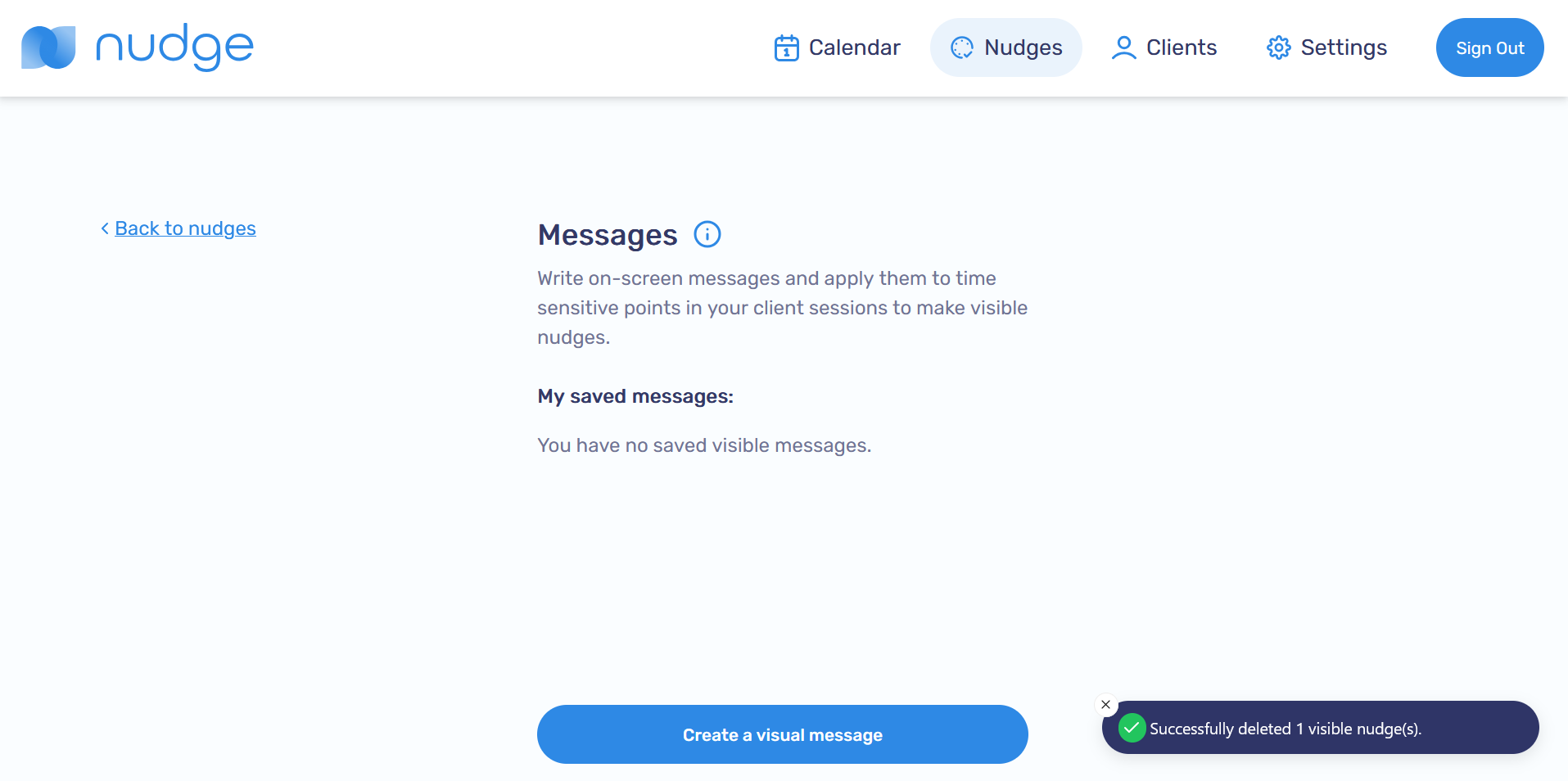 Changes saved confirmation