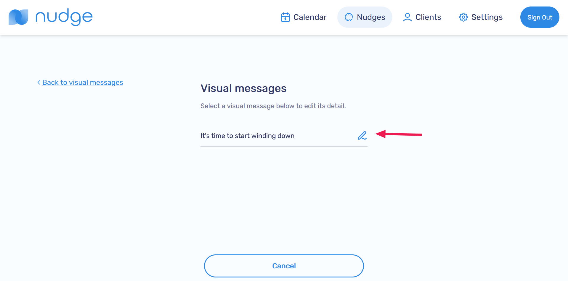 Edit icon next to message