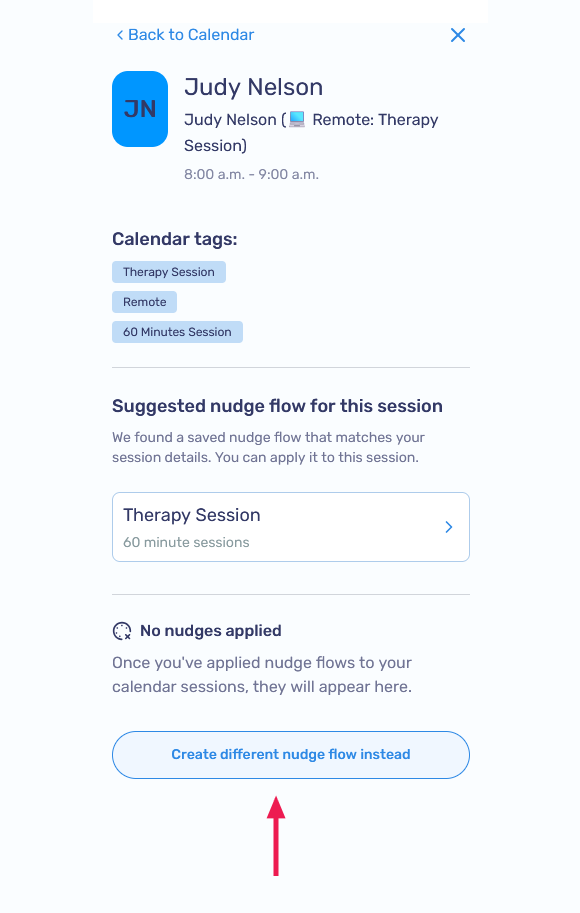 Create nudges for session