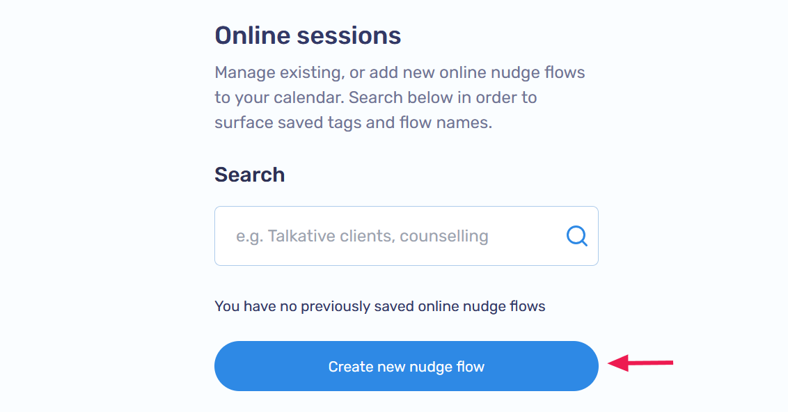 Create new nudge flow button