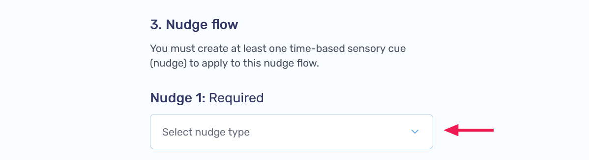Select nudge type dropdown