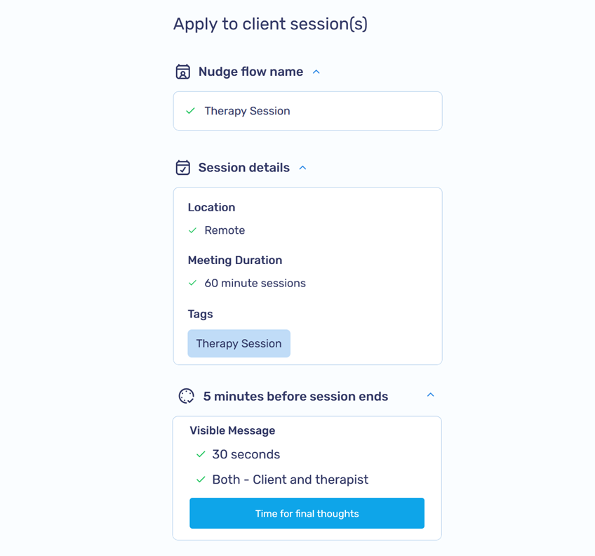 Review nudge flow configuration