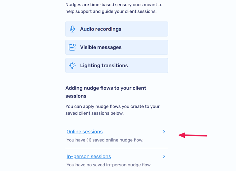 Online or In-person sessions page